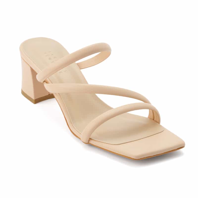 BARNEYS NEW YORK チャンキーヒール ストラップサンダル LIGHT PINK