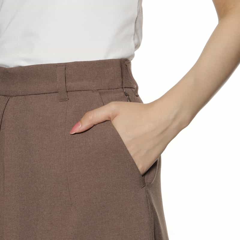 BARNEYS NEW YORK セットアップ ウォッシャブル タック入りワイドパンツ BEIGE