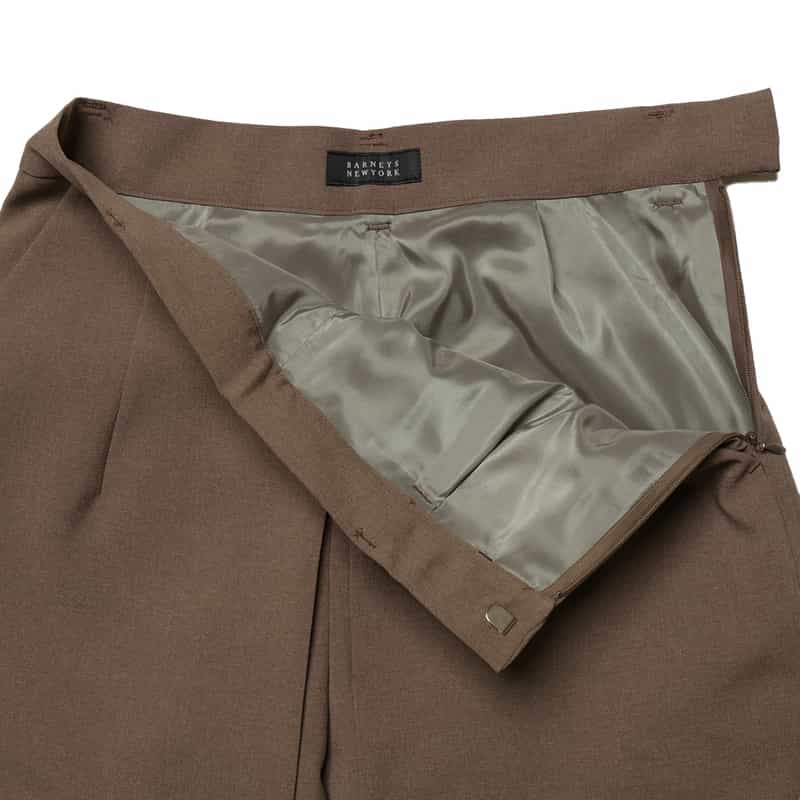 BARNEYS NEW YORK セットアップ ウォッシャブル タック入りワイドパンツ BEIGE