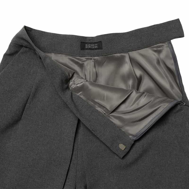 BARNEYS NEW YORK セットアップ ウォッシャブル タック入りワイドパンツ GRAY