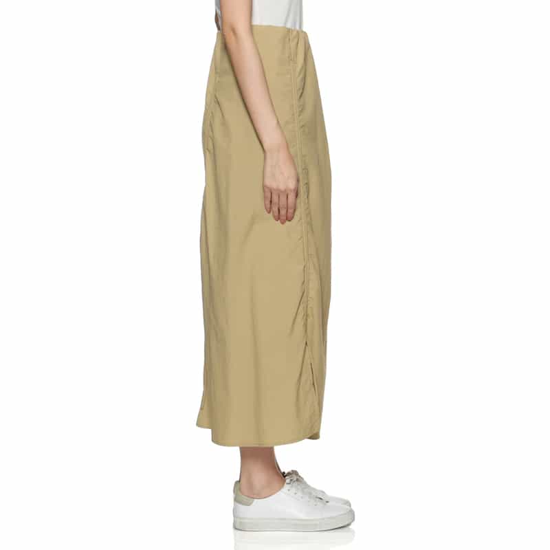 BARNEYS NEW YORK ウォッシャブル シャーリングデザインスカート BEIGE