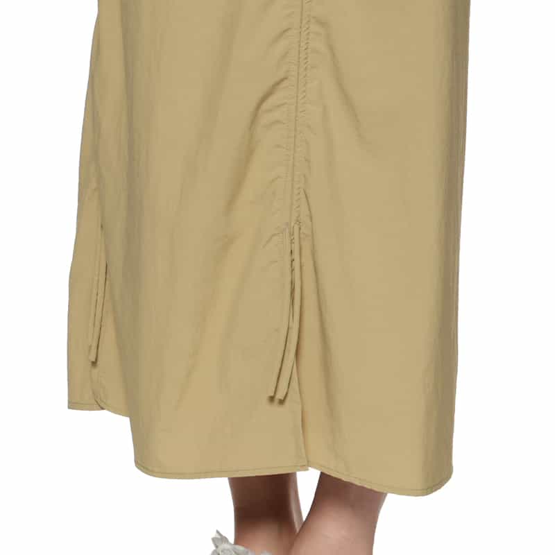 BARNEYS NEW YORK ウォッシャブル シャーリングデザインスカート BEIGE