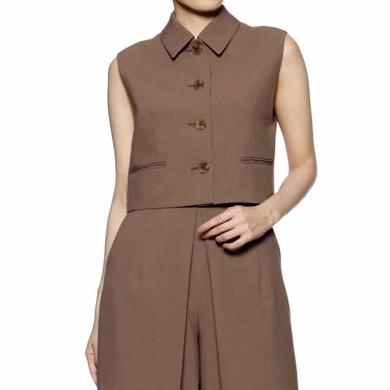 BARNEYS NEW YORK セットアップ ウォッシャブル ノースリーブジャケット BEIGE