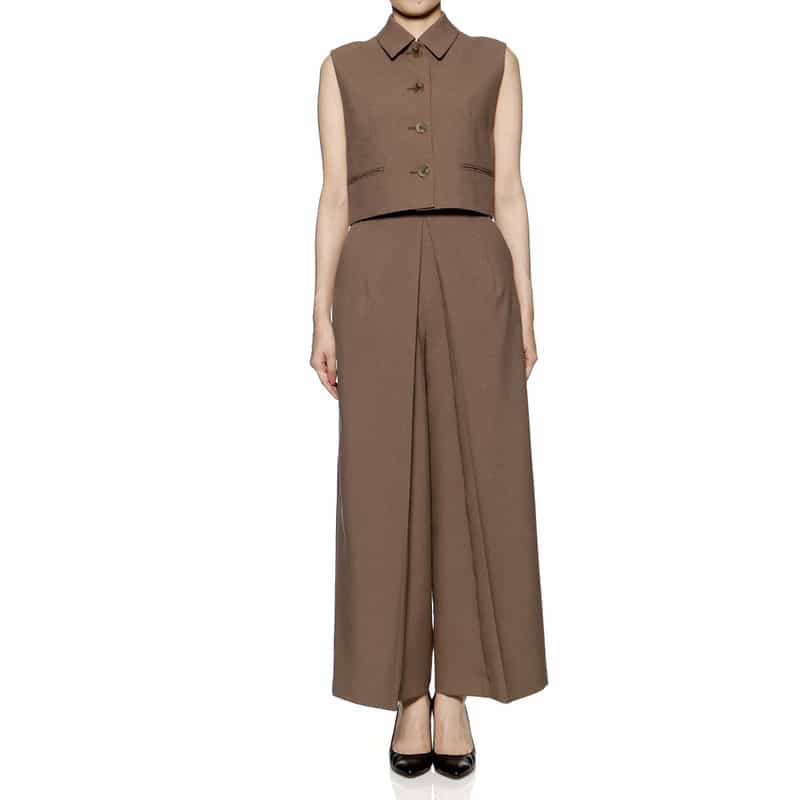 BARNEYS NEW YORK セットアップ ウォッシャブル ノースリーブジャケット BEIGE