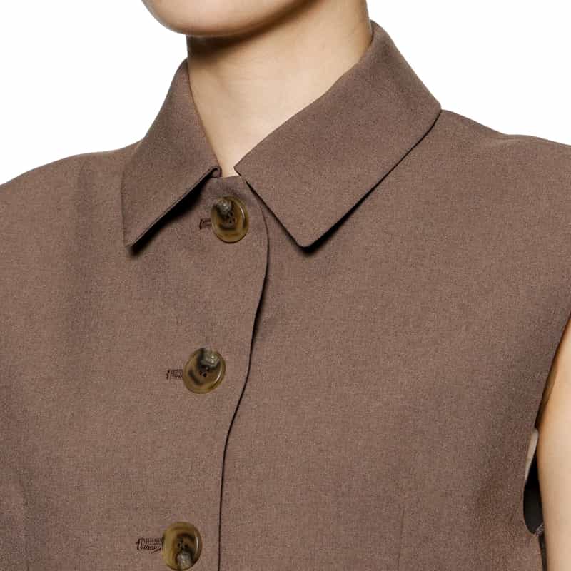 BARNEYS NEW YORK セットアップ ウォッシャブル ノースリーブジャケット BEIGE