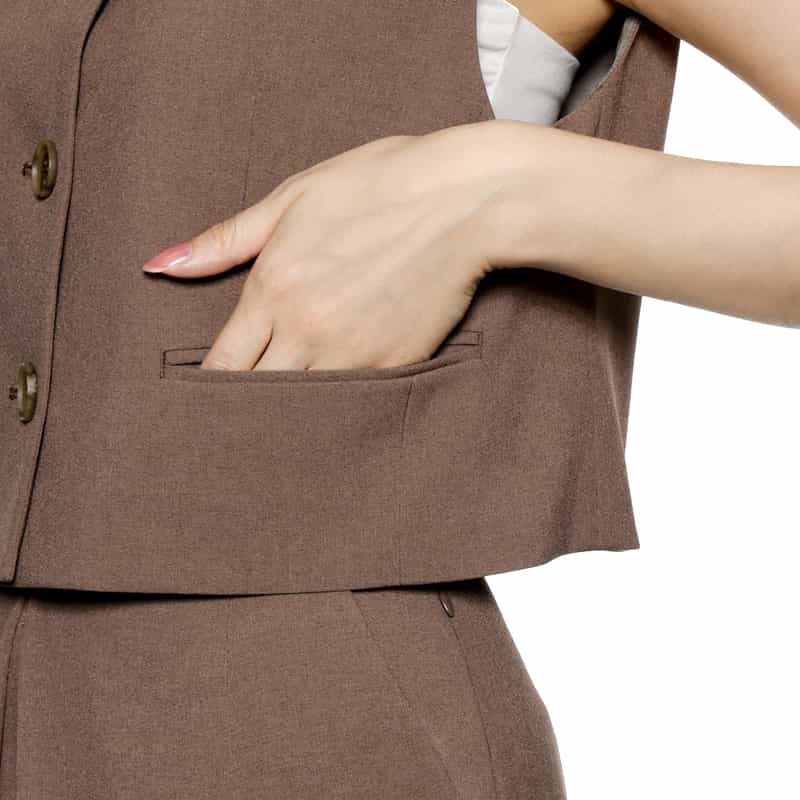 BARNEYS NEW YORK セットアップ ウォッシャブル ノースリーブジャケット BEIGE