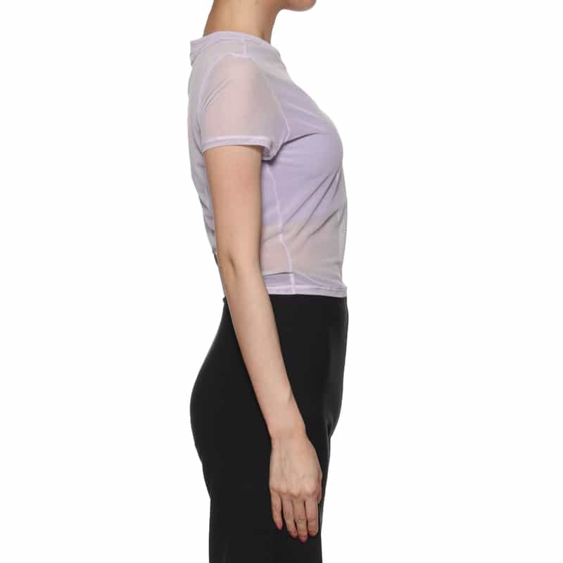ORGANIC BASICS シアーメッシュTシャツ LT PURPLE