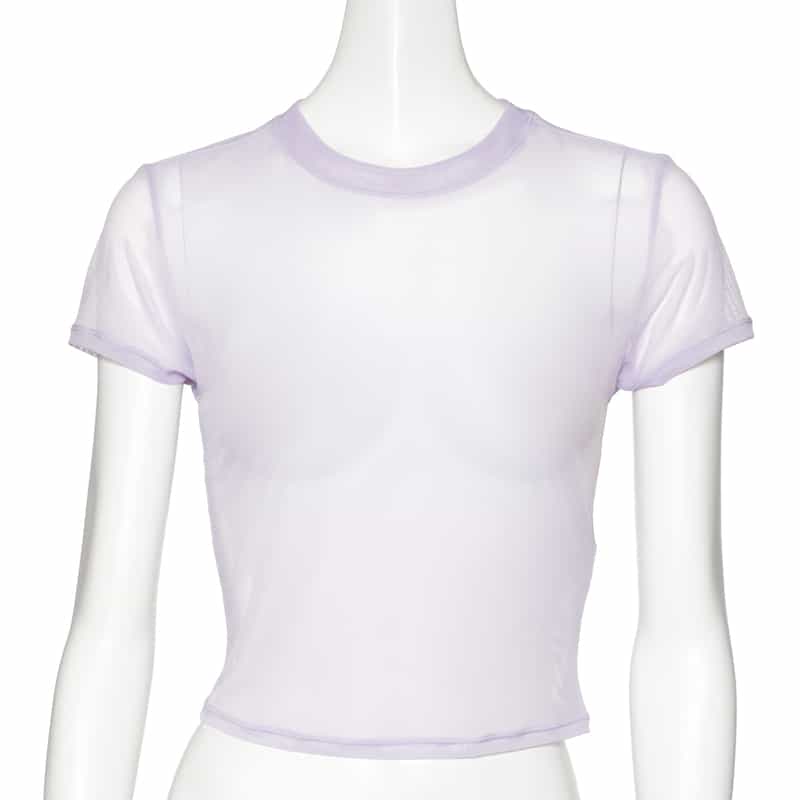 ORGANIC BASICS シアーメッシュTシャツ LT PURPLE
