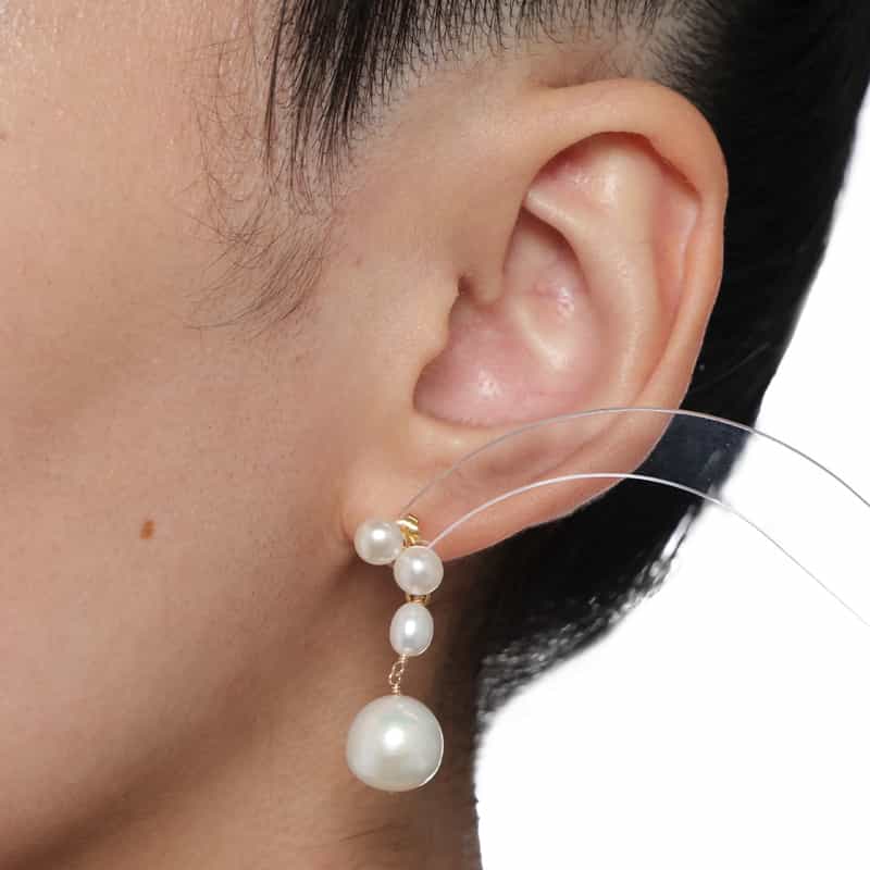 MOUNIR MOUNIR<ムニール>ピアス (パール) WHITE