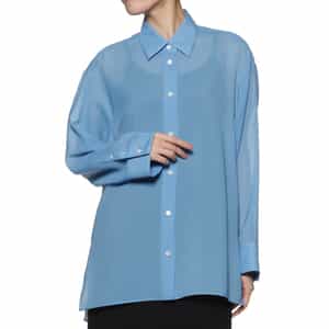 ウォッシャブル シアー素材シャツ