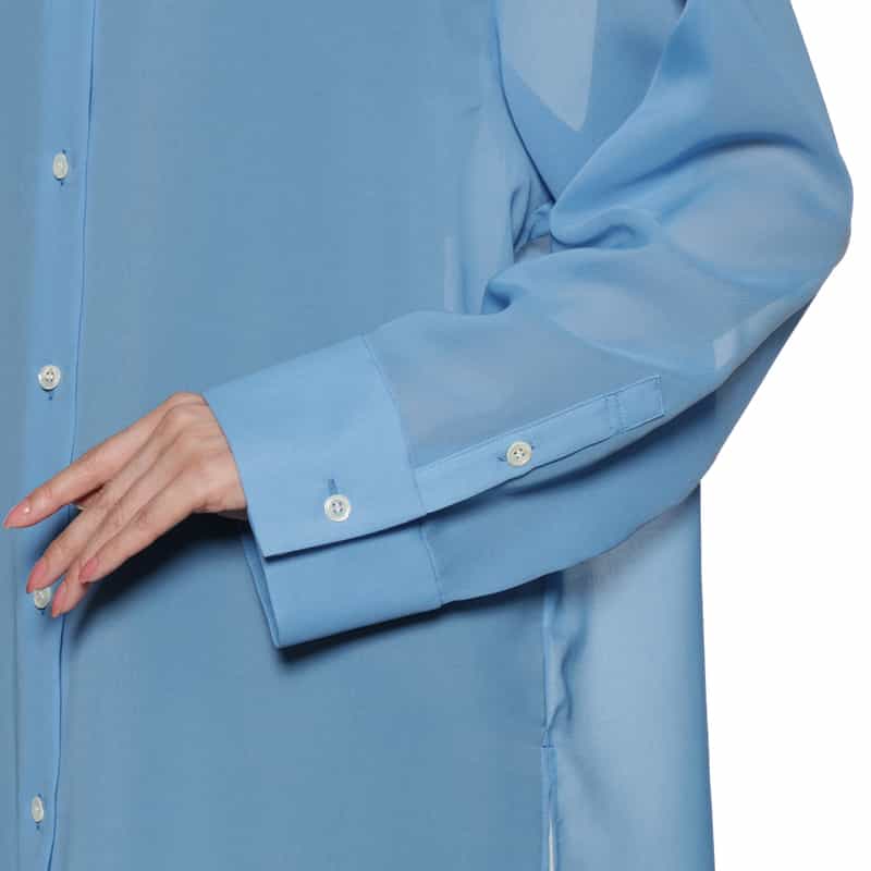 BARNEYS NEW YORK ウォッシャブル シアー素材シャツ BLUE