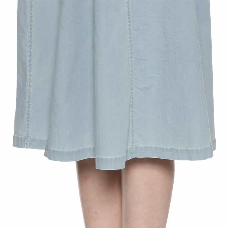 BARNEYS NEW YORK ウォッシャブル ノースリーブ デニムシャツドレス LIGHT BLUE