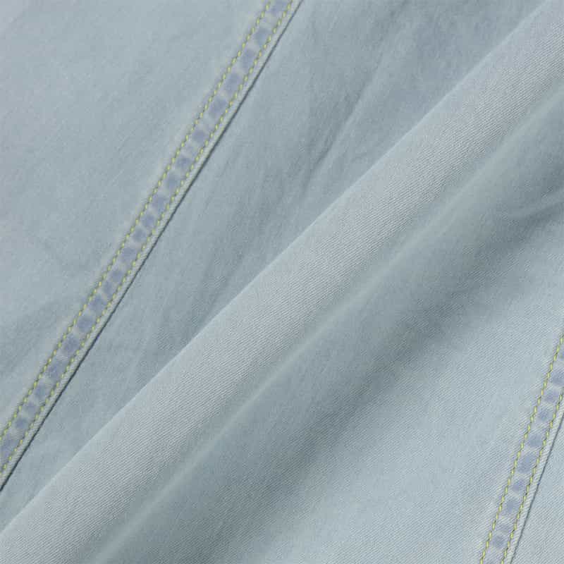 BARNEYS NEW YORK ウォッシャブル ノースリーブ デニムシャツドレス LIGHT BLUE