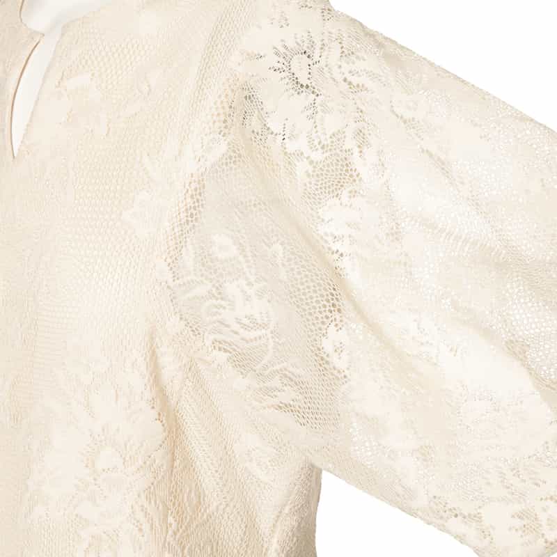 BARNEYS NEW YORK ウォッシャブル ボリュームスリーブ レースドレス IVORY