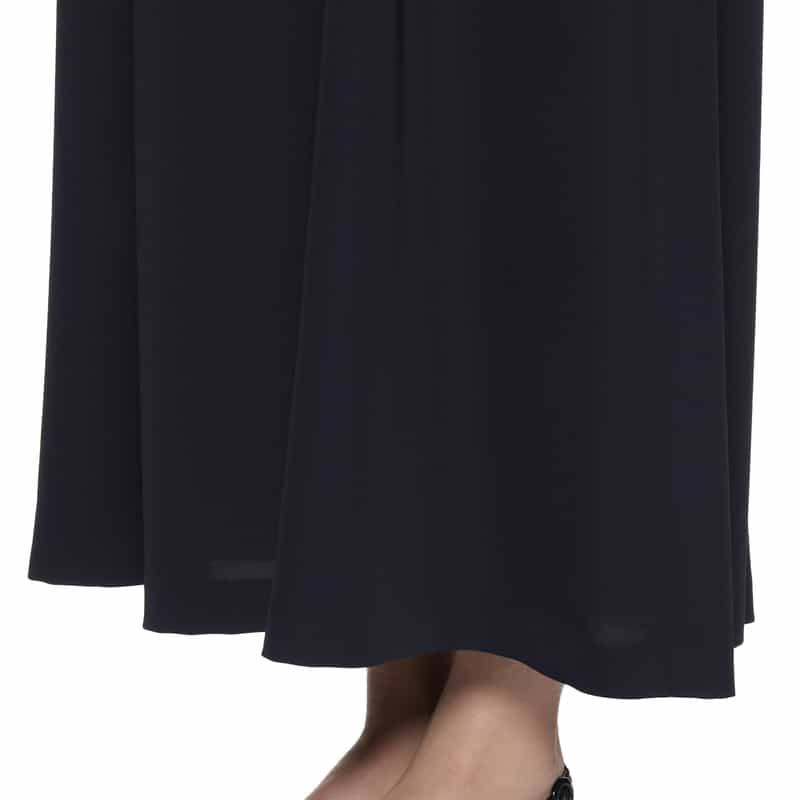 BARNEYS NEW YORK ウォッシャブル フリルスリーブ ロングドレス NAVY