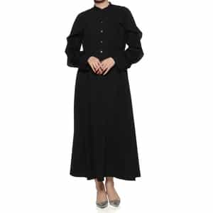 ウォッシャブル フリルスリーブ ロングドレス