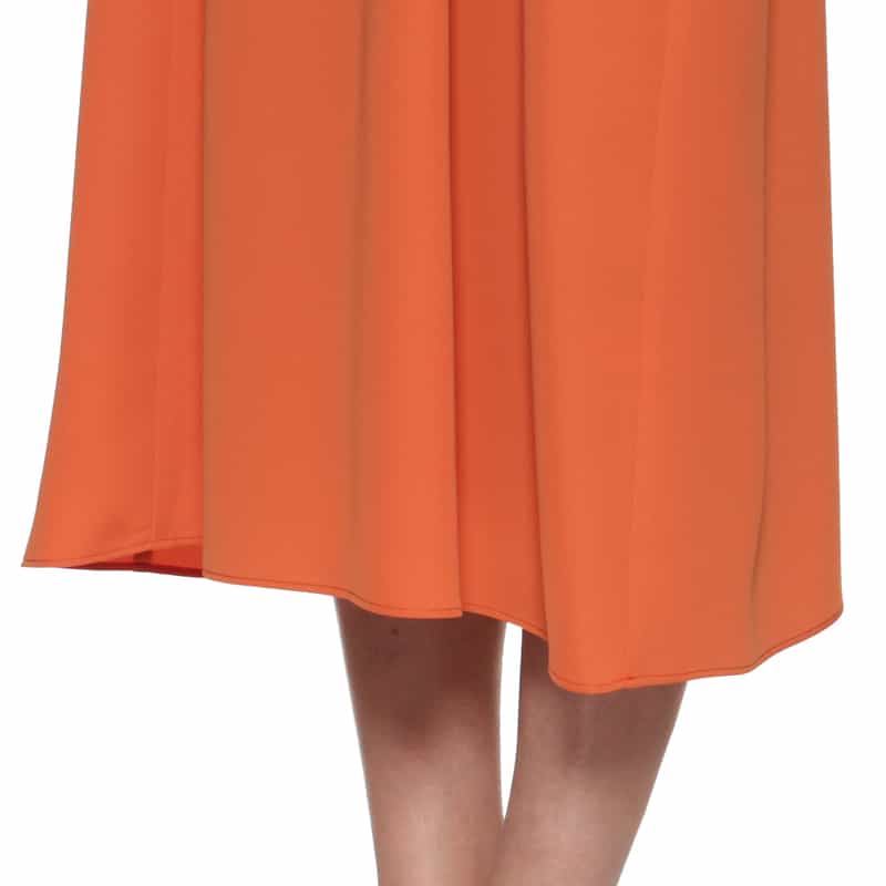 BARNEYS NEW YORK ウォッシャブル ラグランスリーブ ベルテッドドレス ORANGE