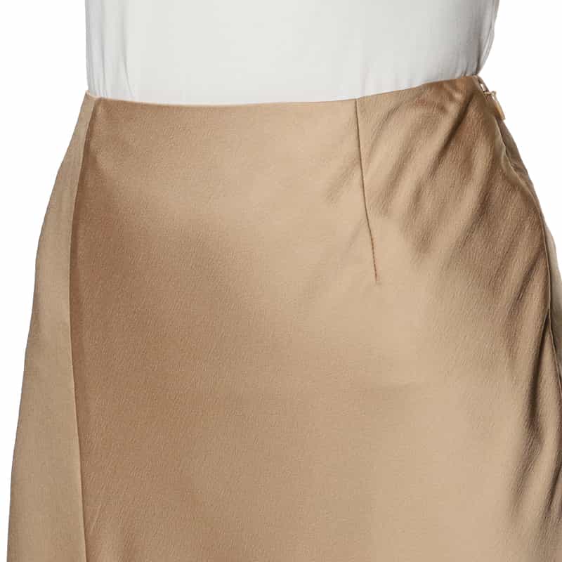 BARNEYS NEW YORK ウォッシャブル サテンロングスカート CAMEL
