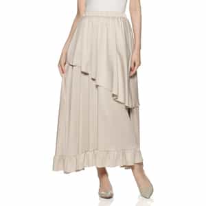 ウォッシャブル アシンメトリーティアード ロングスカート