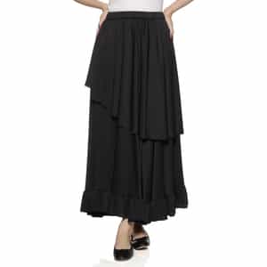 ウォッシャブル アシンメトリーティアード ロングスカート