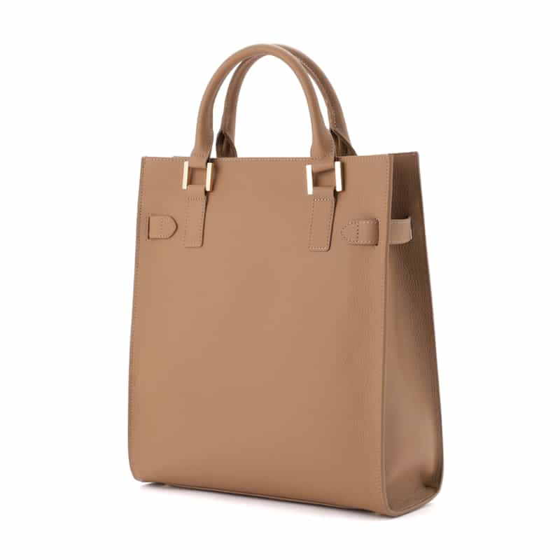 BARNEYS NEW YORK 縦型スクエアレザートートバッグ BEIGE