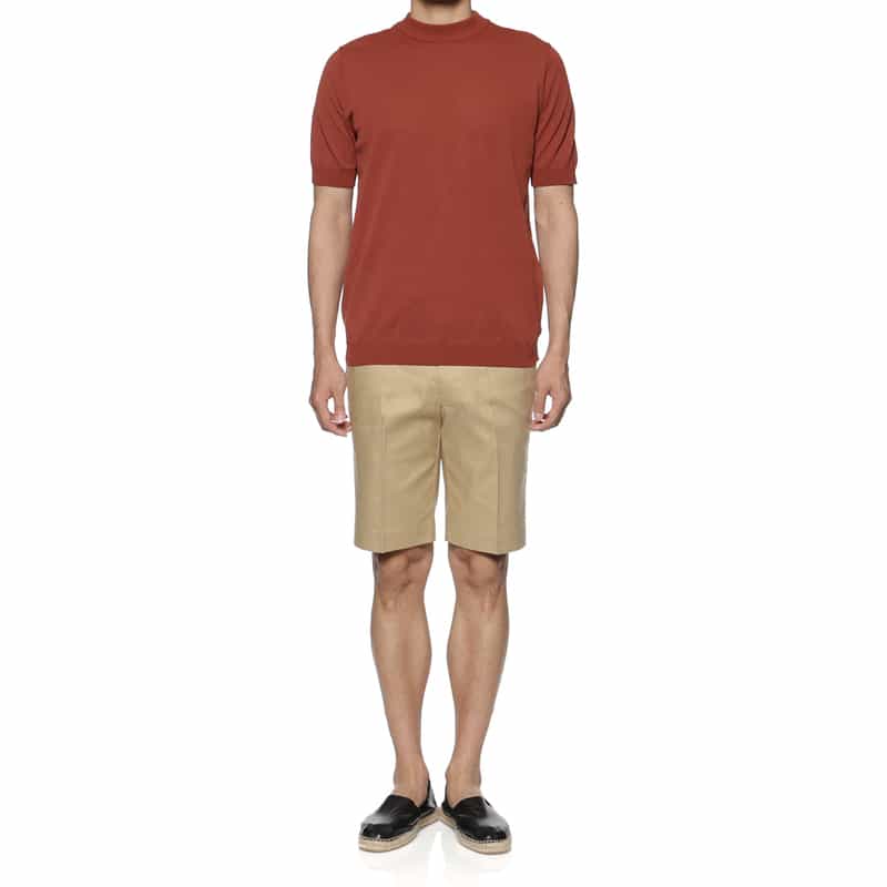 BARNEYS NEW YORK ウォッシャブル ストレッチ素材ショーツ BEIGE