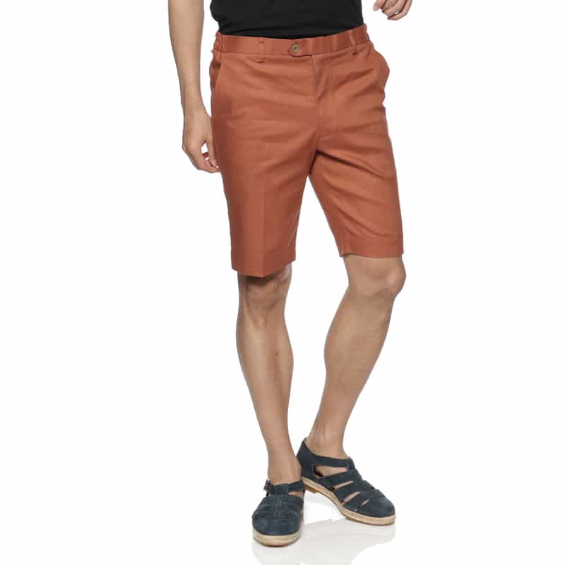 BARNEYS NEW YORK ウォッシャブル ストレッチ素材ショーツ ORANGE