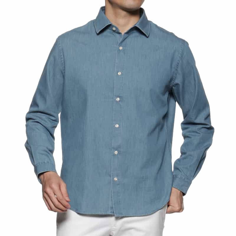 FIGARET FIGARET＜フィガレ＞"AUGUSTE" レギュラーカラーシャツ BLUE