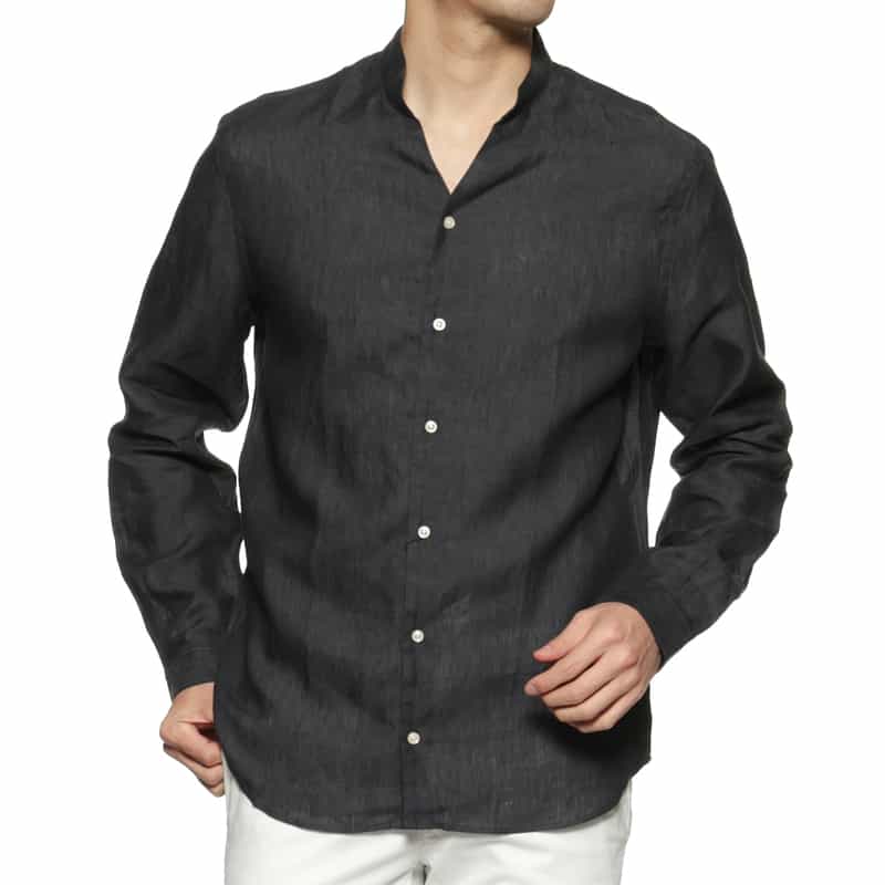 FIGARET FIGARET＜フィガレ＞"CARL" リネンシャツ（日本サイズ） DARK GRAY