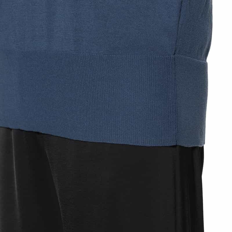 BARNEYS NEW YORK ウォッシャブル ポンチョニットプルオーバー NAVY