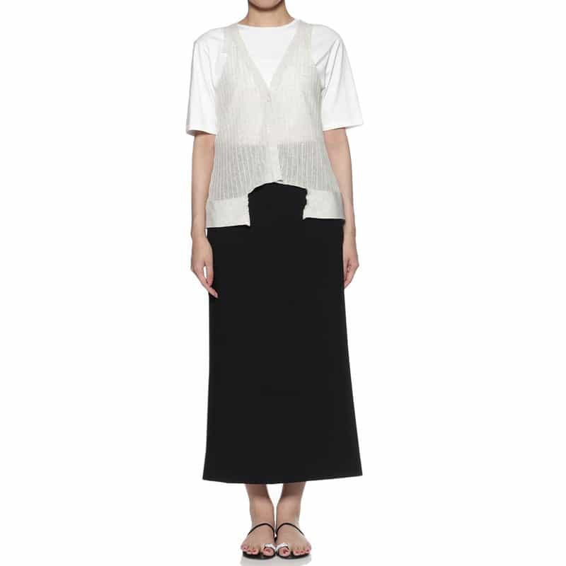 BARNEYS NEW YORK ウォッシャブル ノースリーブニットベスト GRAY