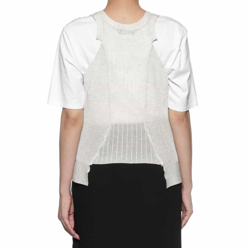 BARNEYS NEW YORK ウォッシャブル ノースリーブニットベスト GRAY