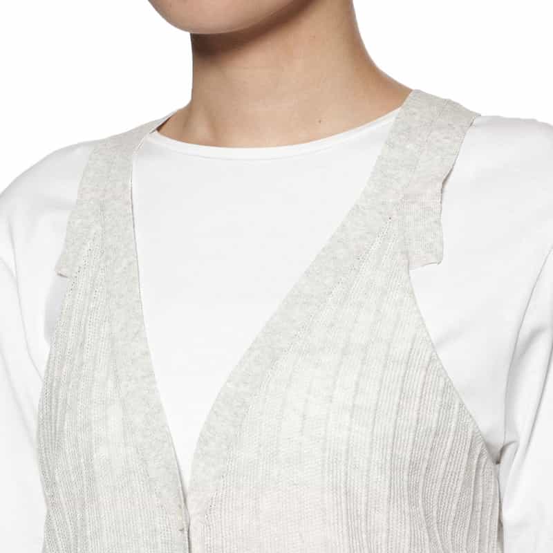 BARNEYS NEW YORK ウォッシャブル ノースリーブニットベスト GRAY