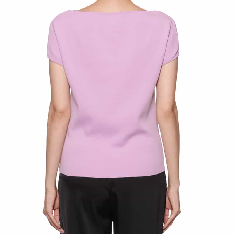 BARNEYS NEW YORK ウォッシャブル ボートネックニットプルオーバー LIGHT PURPLE