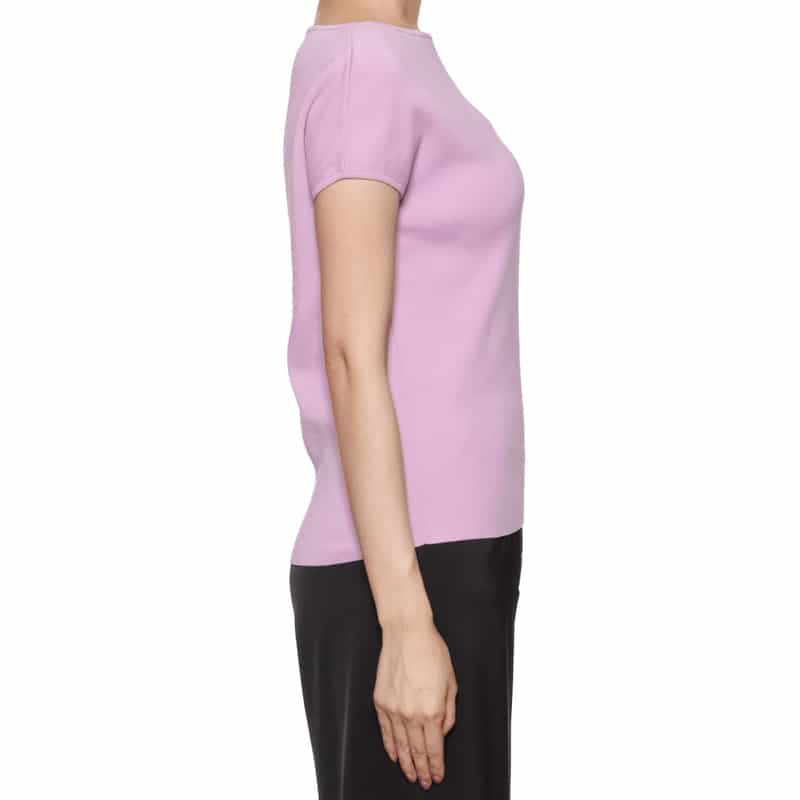 BARNEYS NEW YORK ウォッシャブル ボートネックニットプルオーバー LIGHT PURPLE