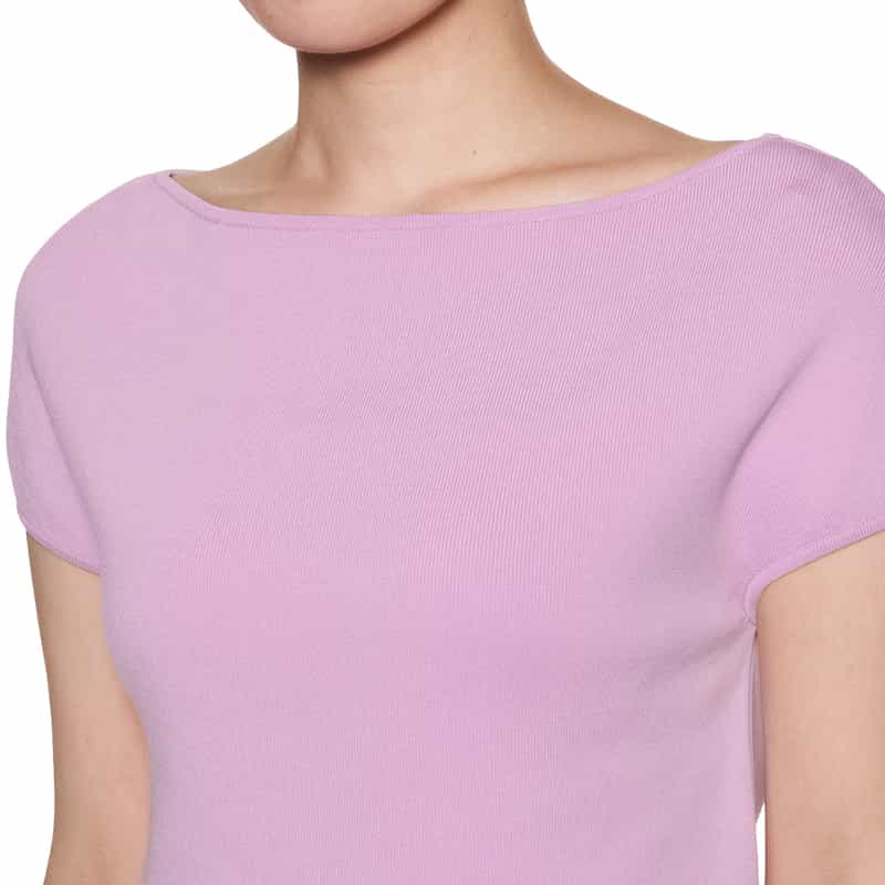 BARNEYS NEW YORK ウォッシャブル ボートネックニットプルオーバー LIGHT PURPLE