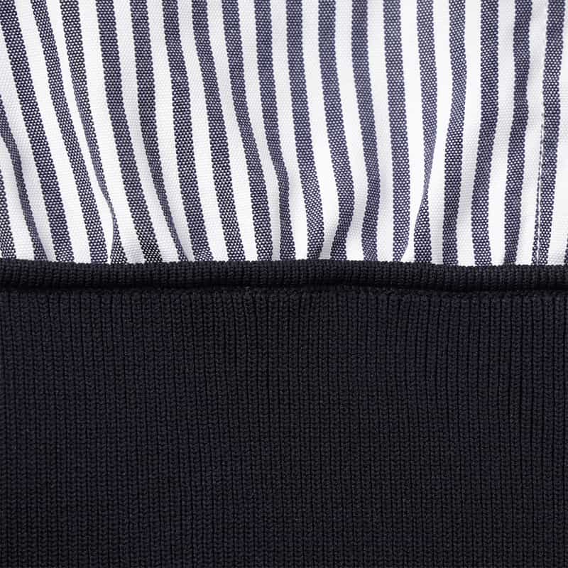 BARNEYS NEW YORK 切替ニットドレス NAVY