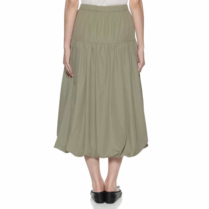 BARNEYS NEW YORK ウォッシャブル切替ギャザーバルーンスカート LIGHT GREEN