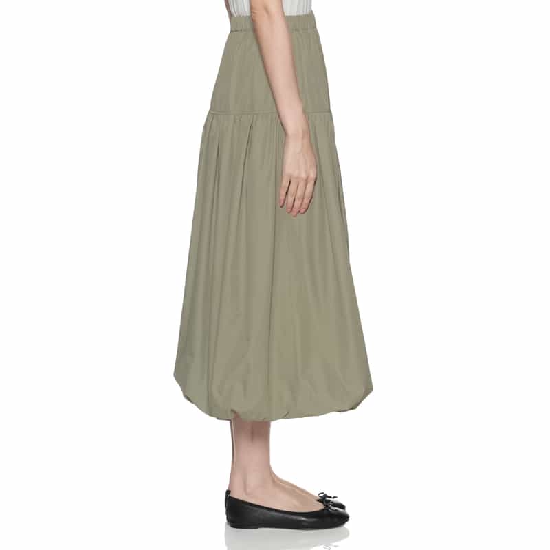 BARNEYS NEW YORK ウォッシャブル切替ギャザーバルーンスカート LIGHT GREEN