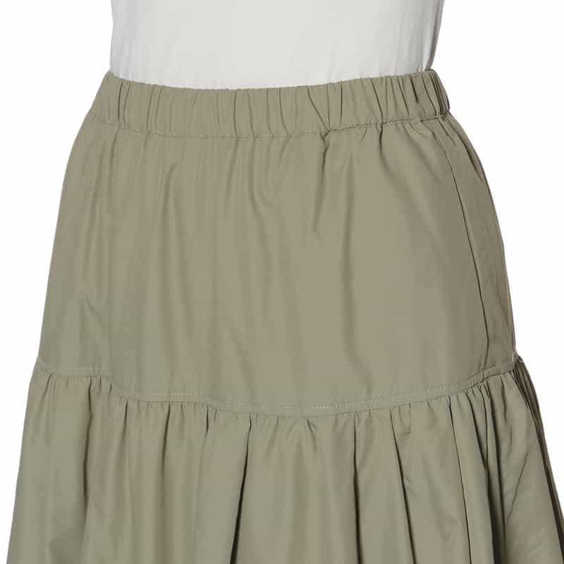 BARNEYS NEW YORK ウォッシャブル切替ギャザーバルーンスカート LIGHT GREEN