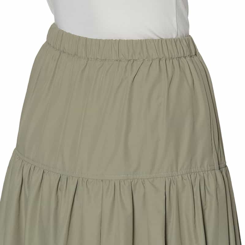 BARNEYS NEW YORK ウォッシャブル切替ギャザーバルーンスカート LIGHT GREEN