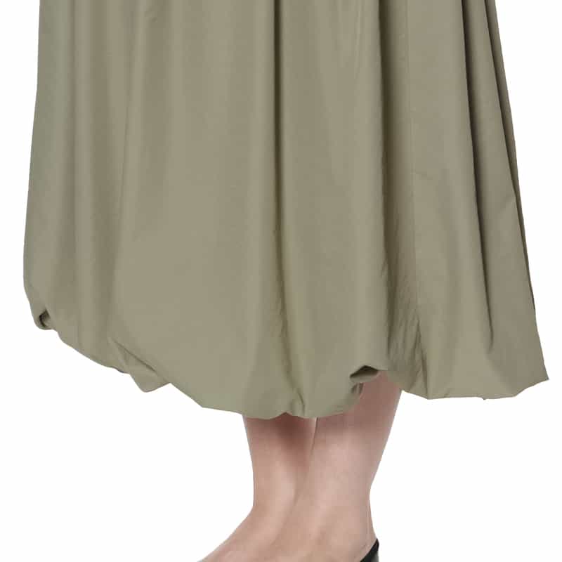 BARNEYS NEW YORK ウォッシャブル切替ギャザーバルーンスカート LIGHT GREEN
