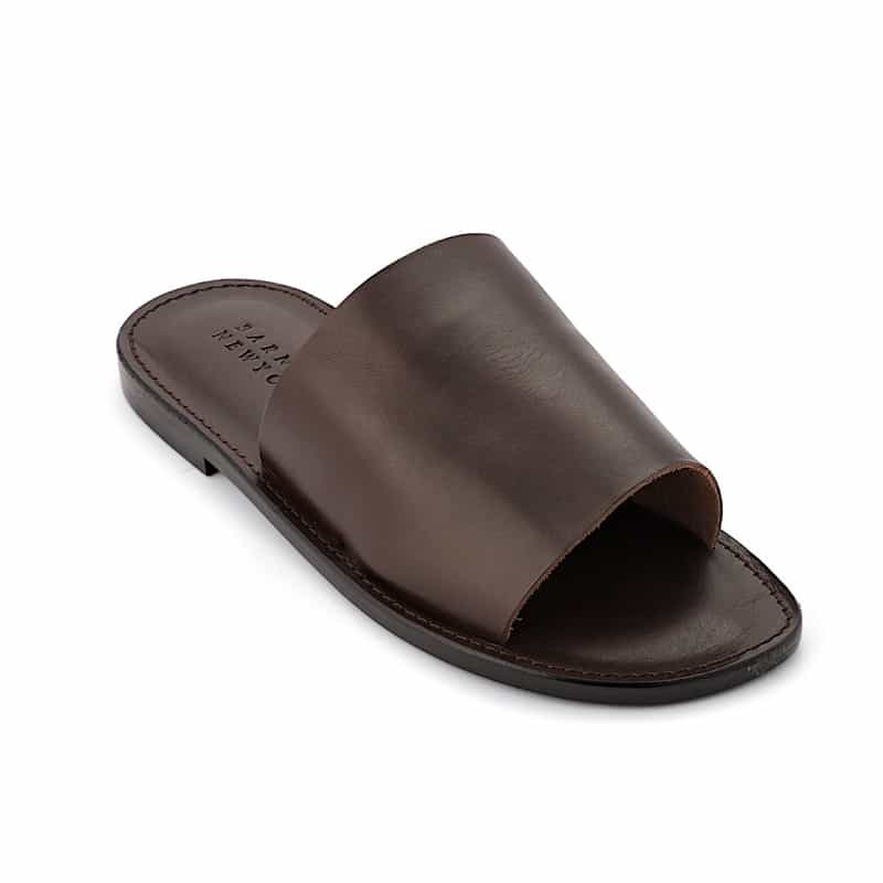 BARNEYS NEW YORK レザーシャワーサンダル BROWN