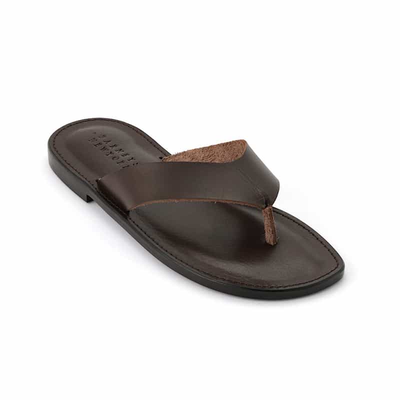 BARNEYS NEW YORK レザートングサンダル BROWN