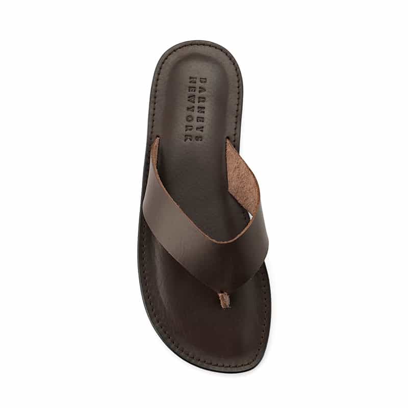 BARNEYS NEW YORK レザートングサンダル BROWN
