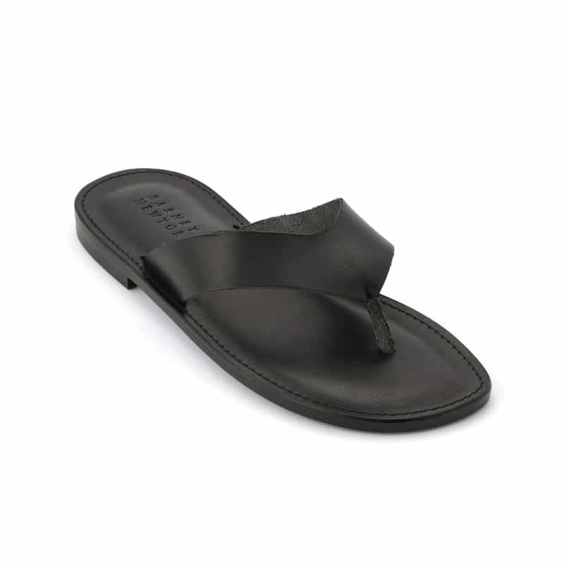 BARNEYS NEW YORK レザートングサンダル BLACK