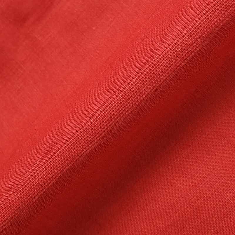 BARNEYS NEW YORK リネン素材オープンカラーシャツ RED