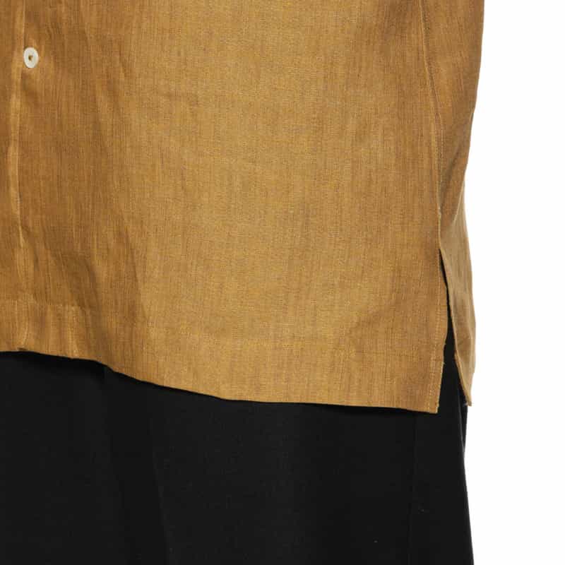 BARNEYS NEW YORK リネン素材オープンカラーシャツ GOLD