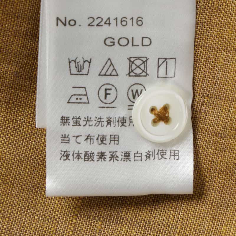 BARNEYS NEW YORK リネン素材オープンカラーシャツ GOLD