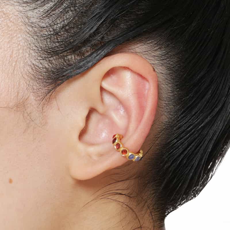 LA SOEUR LA SOEUR＜ラ スール＞バーニーズ　ニューヨーク限定イヤーカフ （アイオライト×ガーネット） NONE